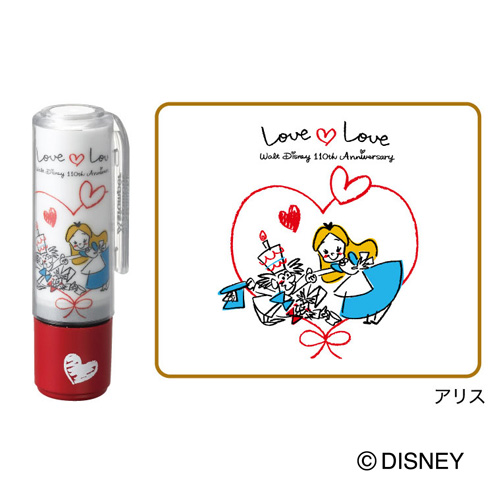 ディズニー × シャチハタ ネーム9 着せ替えパーツ ホルダー＆キャップ アリス ウォルト・ディズニー生誕110周年記念モデル
